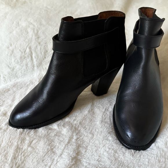 Madewell Lonny Stacked Heel Leather Ankle Boot Black Size 8 - Picture 2 of 9